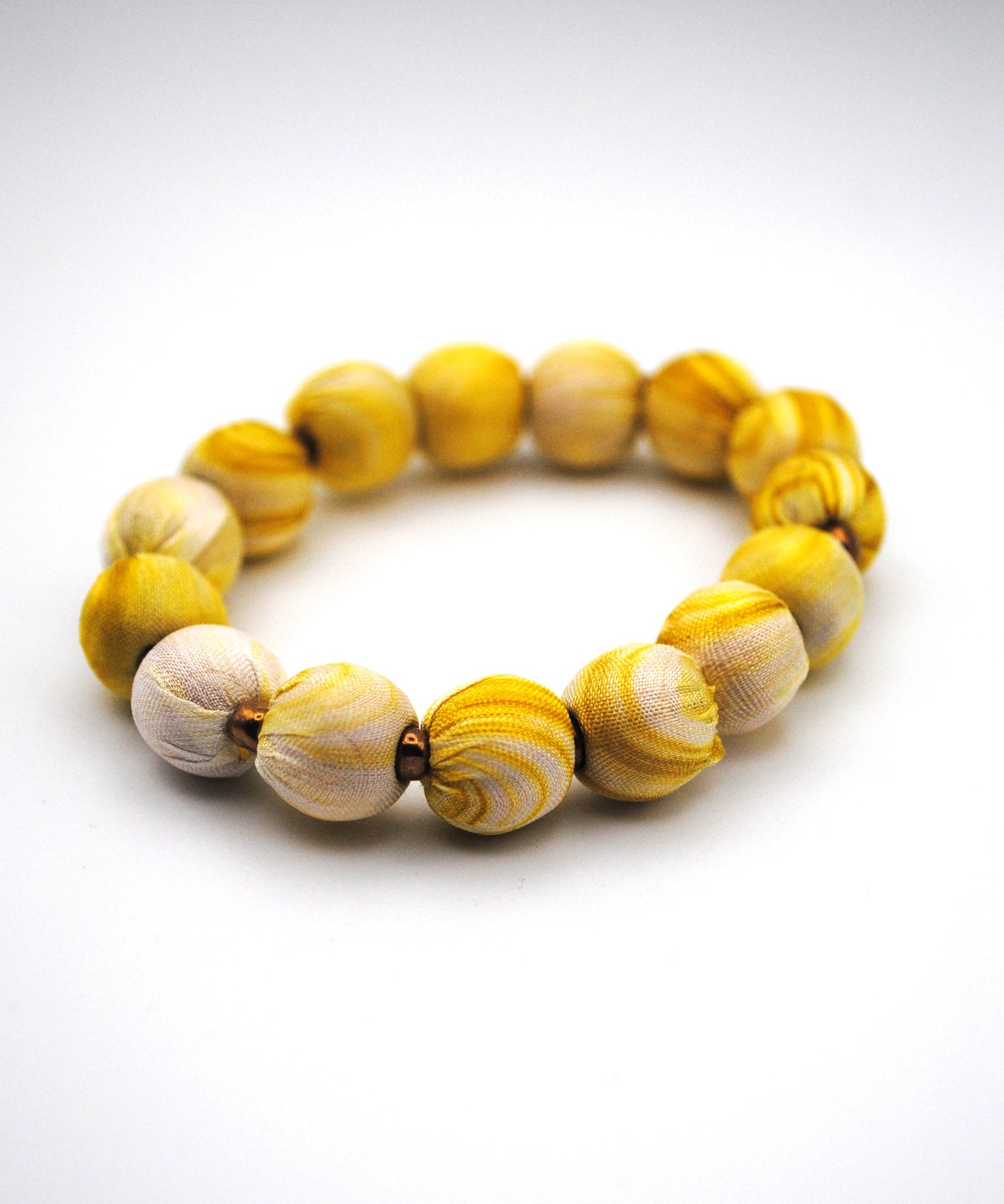 Bracciale Loom Gold in legno e seta