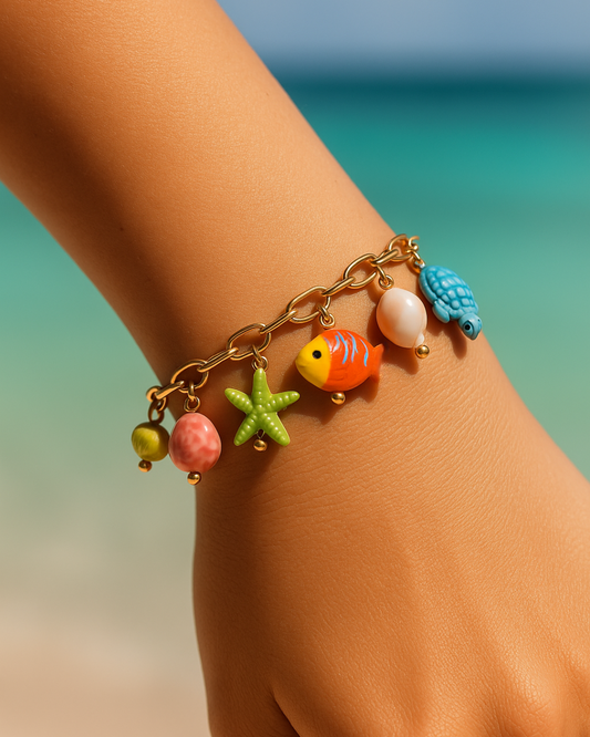 Bracciale Hawaii in acciaio e ceramica smaltata