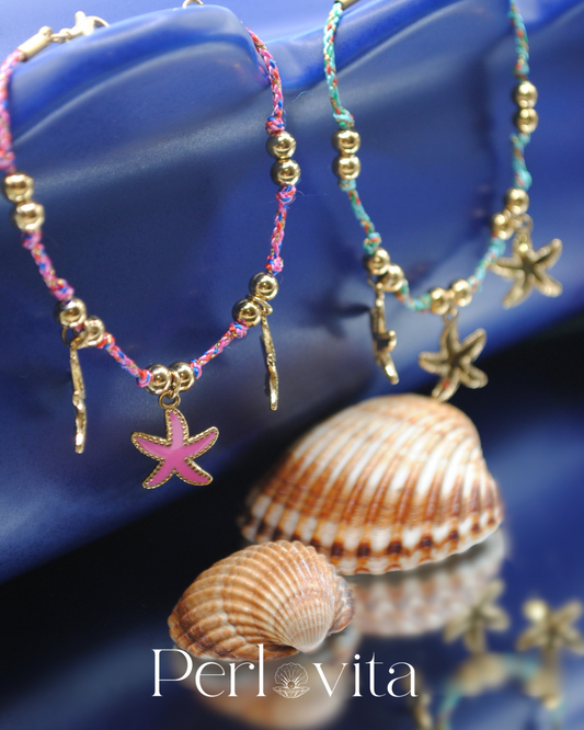 Bracciale Sea Vibes in corda colorata e acciaio smaltato