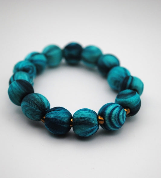 Bracciale Loom Gold in legno e seta